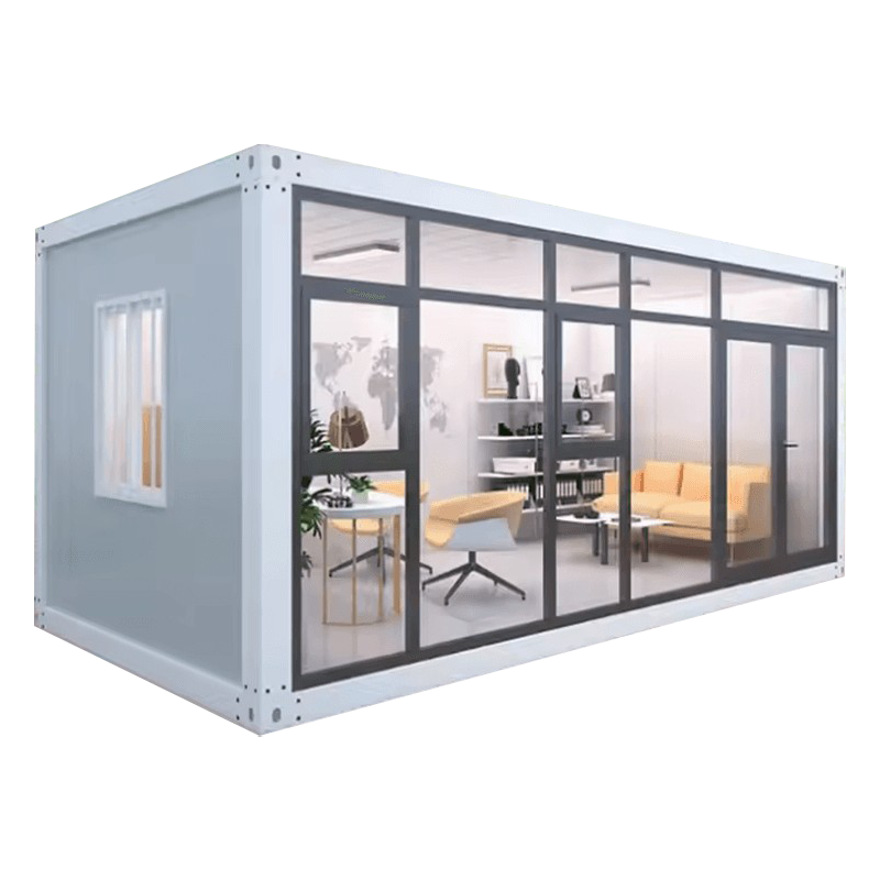Zewnętrzna jednowarstwowa szklana dobudówka z prefabrykowanego kontenera