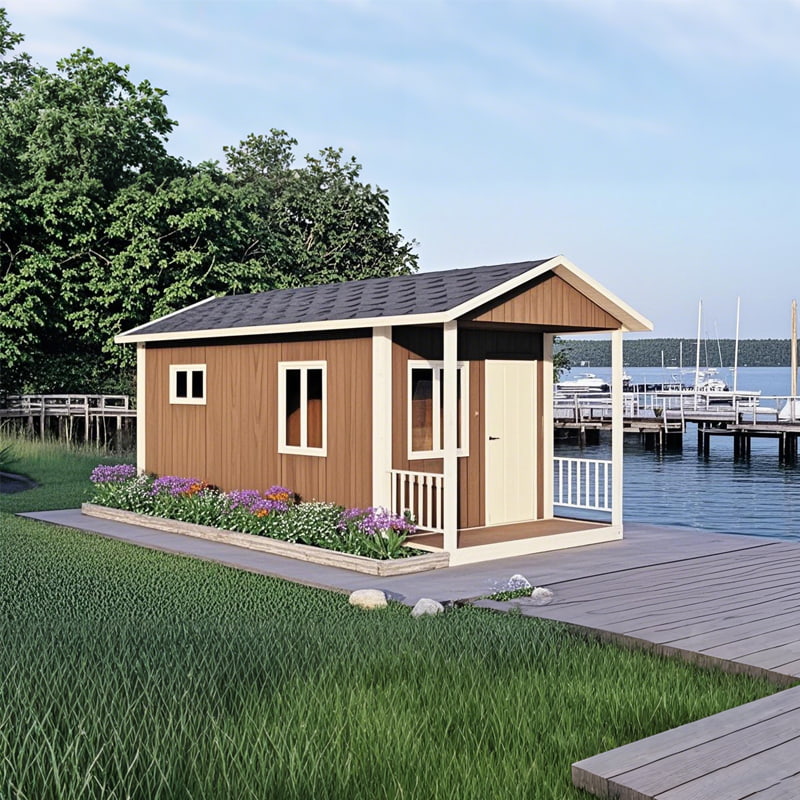 Dom kontenerowy z odłączanym dachem skośnym